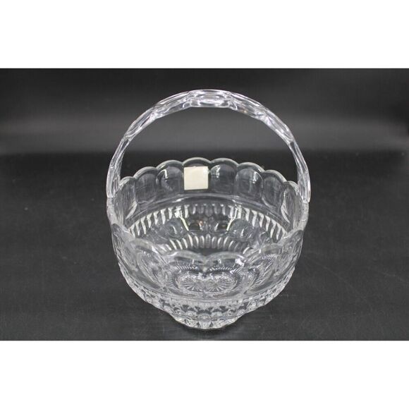 Vintage Polish Fifth Avenue Crystal "Bracelet" 8" Basket with Original Sticker & - Picture 3 of 5